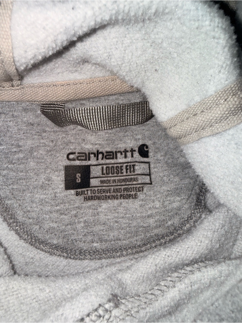 Carhartt Gray Crewneck Sweatshirt with Black Sleeve Logo - Picture 3 of 3